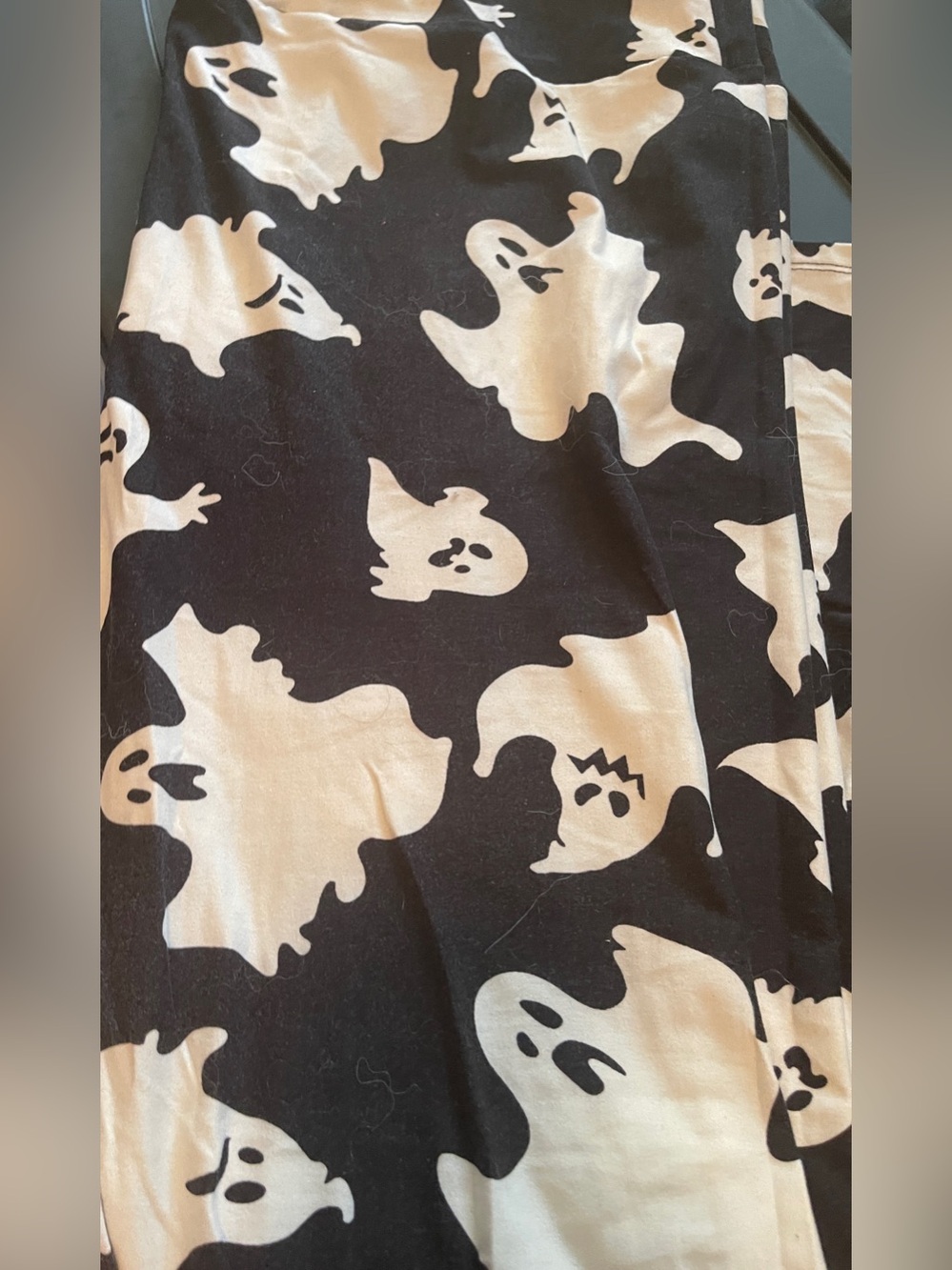 LuLaRoe Black & White Ghost Print Leggings